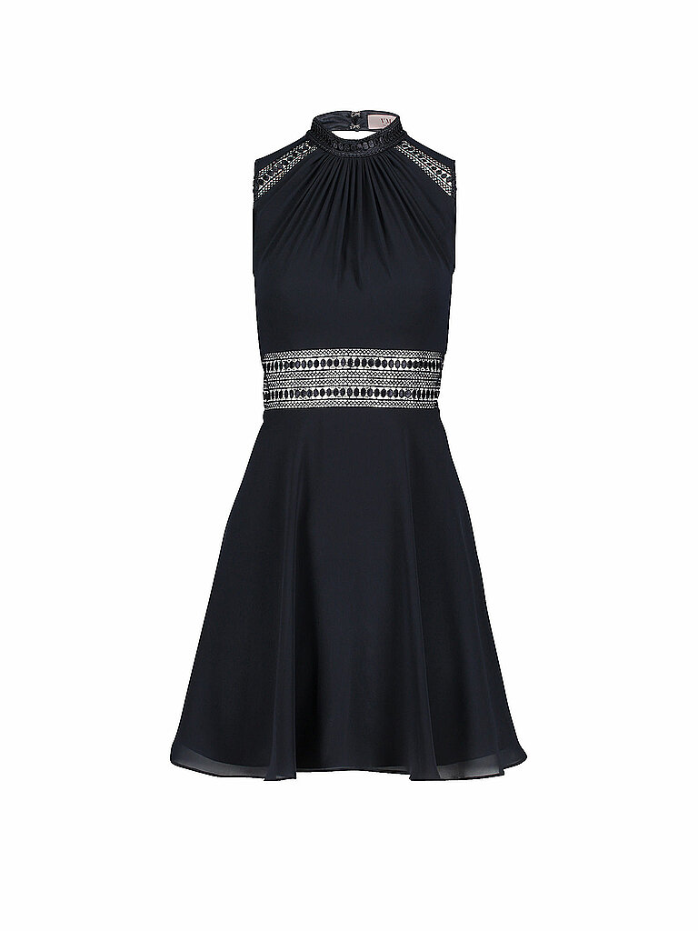 Vera Mont Night Blue Chiffon Dress 36 4